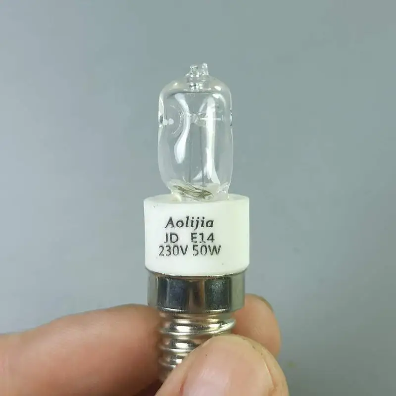 E14 40W/50W Halogen Bulb Oven Light 110V/220V Halogen Oven Lamp High Temperature 500℃ Resistant Safe Dryer Microwave Light Bulb halogen bulb oven light