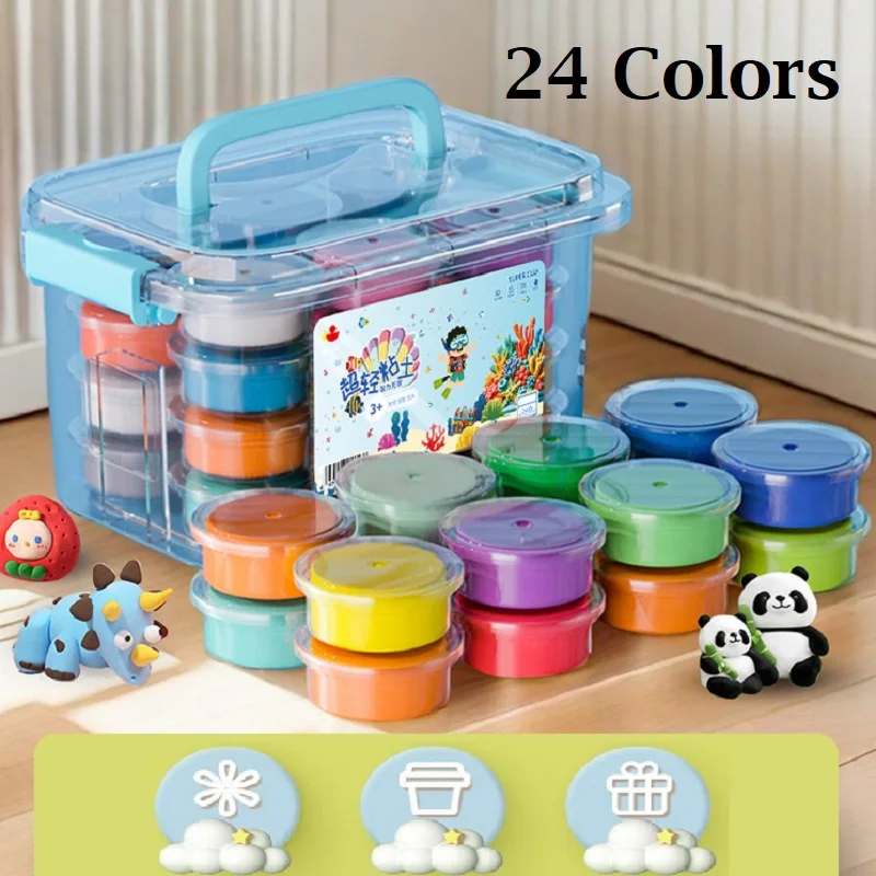 12/24/36 Colors Super Light Air Dry Polymer Modelling Clay Kit With Carving Tool for DIY Crafts Toys Children Gifts air dry clay modelling clay