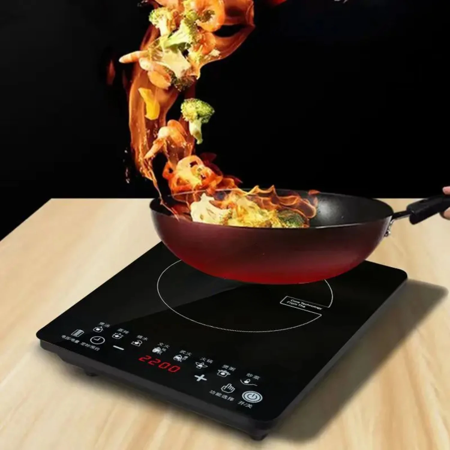 Induction Cooker Household Waterproof Small Hot Pot Heating Stove Touchpad Stir-fry Dish Cooking Oven 3