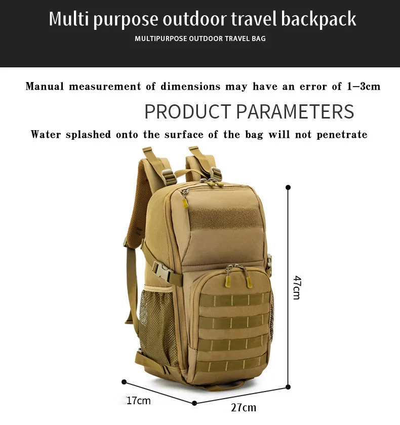 Description Picture 4 of itemClimbing bag, Tactical backpack, Outdoor bag, Backpacks, Men woman bags, Travel backpack, Sport backpack, camping hiking Tactics
