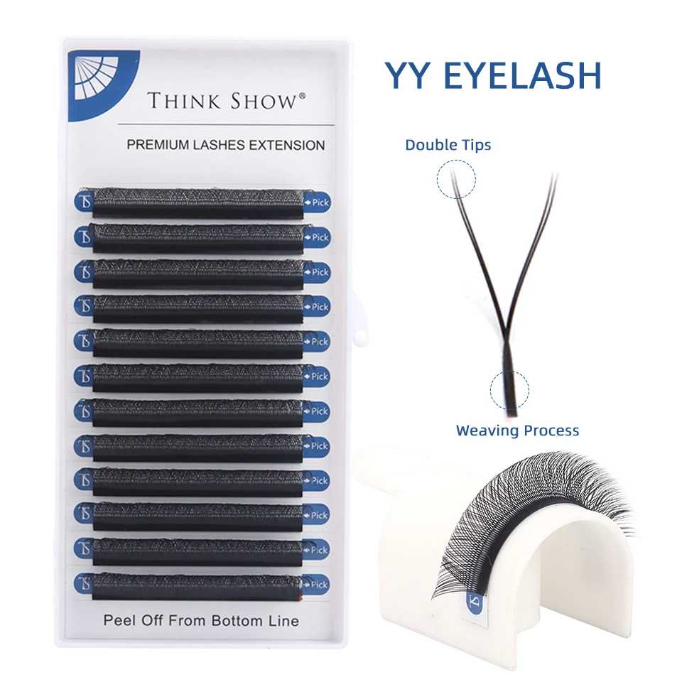 YY Shape Triple Tips 8-15MM Eyelashes Extension Hand Woven Premium Soft Natural Fiber Materal Comfortable False Eyelashes