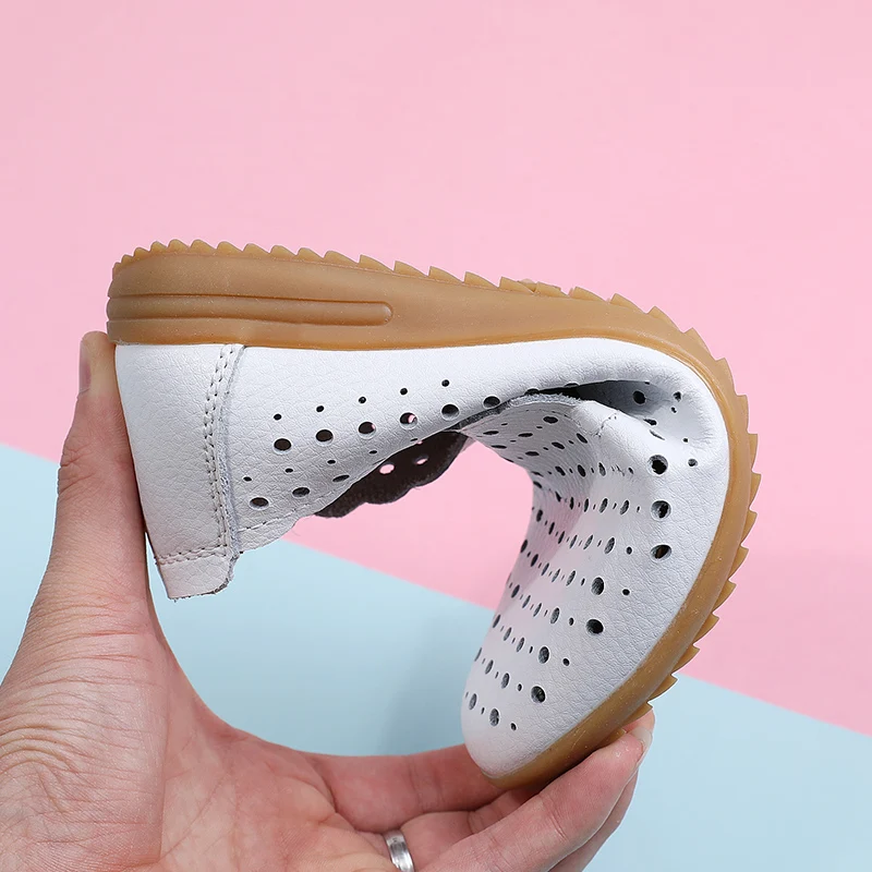 Summer Women Fashion Casual Shoes Leather Slip-on Flats Loafers Ladies Designer Sneakers Hollow Out Breathable Women's Moccasins women shoes,women sneakers,women flats,casual shoes