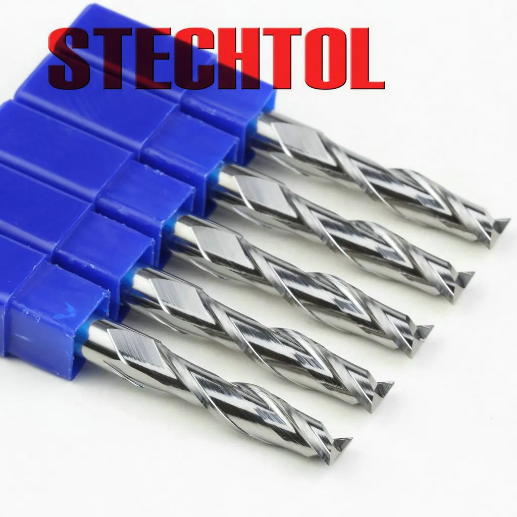 

8MM 2 Flutes Solid Carbide Endmill Milling Cutters CNC Router Bits for Wood Acrylic MDF 1pcs/set Tungsten Spiral Cutting Tool
