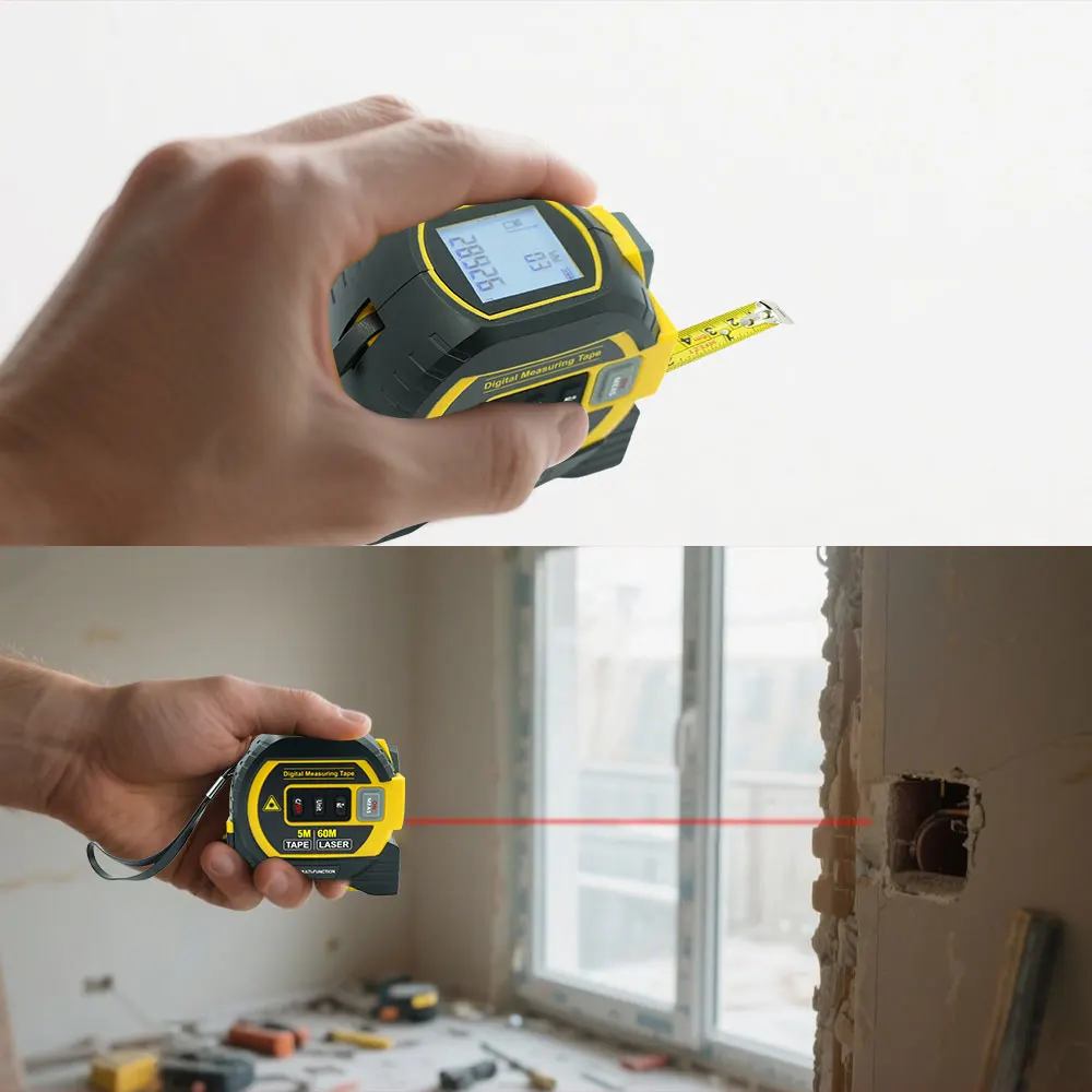 3 In 1 Digital Laser Tape Measure High Precision Laser Rangefinder Steel High Elasticity,laser rangefinder