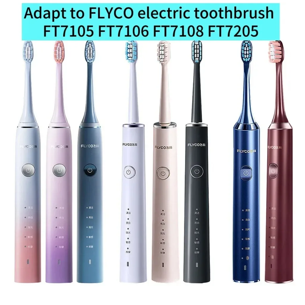 For FLYCO FT7105/FT7106/FT7108/FT7205/TH01 Electric Toothbrush Replacement Toothbrush Heads Soft Bristle Nozzles,4-16pcs 3