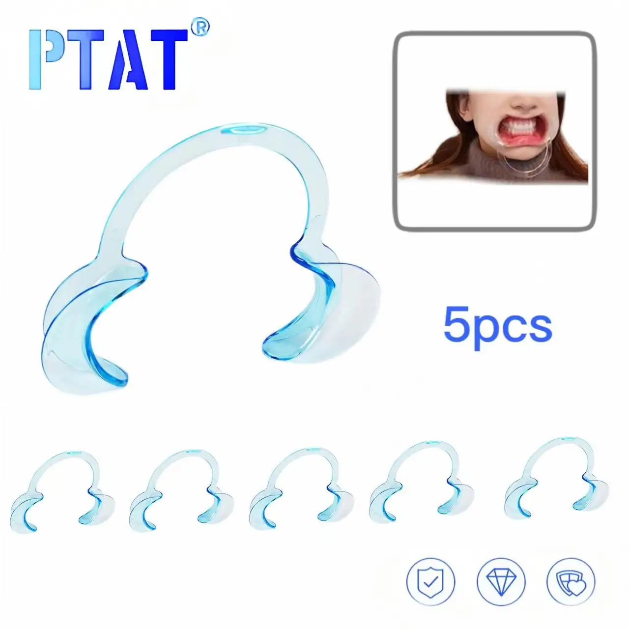 5 écarteurs Buccaux En Forme De C - Pour Dentiste, Orthodontiste - Rétracteur Joue/lèvres Transparent