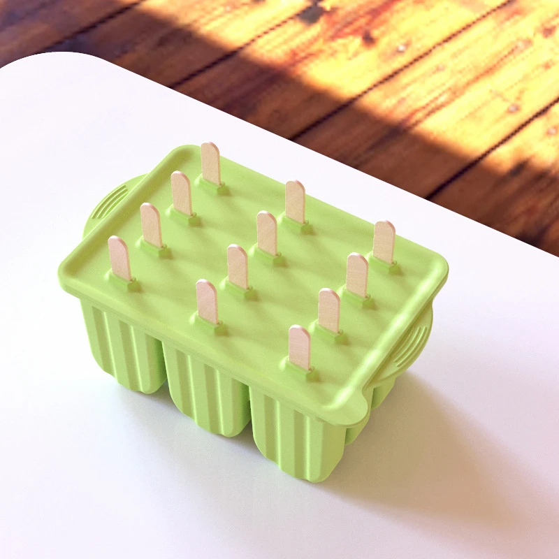 Forma Picolé Silicone MEETRUE - 10 Cavidades 120ml | Com 50 Palitos