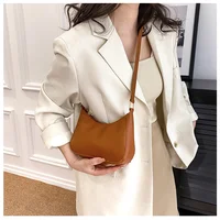 Sacs à bandoulière pour femmes, sac sous le bras, sacs à main, rétro, couleur unie, en cuir PU, sacs à bandoulière sous le bras, sacs à main décontractés pour femmes, sacs hobo 4