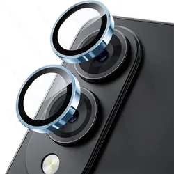 Enhanced Camera Protector Ring Case with Rear Lens Glass for Samsung S25 Edge (Light Blue - 05)