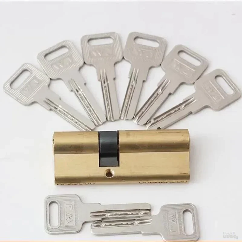 Door Lock Cylinder Door Cylinder Biased Lock 65 70 80 90 115mm Cylinder AB Key Anti-Theft Entrance Brass Door Lock Lengthened Core Extended Keys