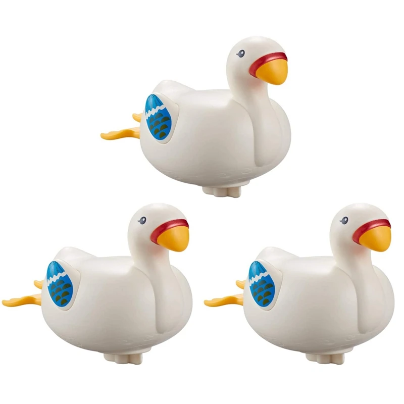 

2023 Hot-3PCS Cute Cartoon Little Swan Baby Bath Toys Floating Toddler Wind Up Bath Toys For Over 18 Months