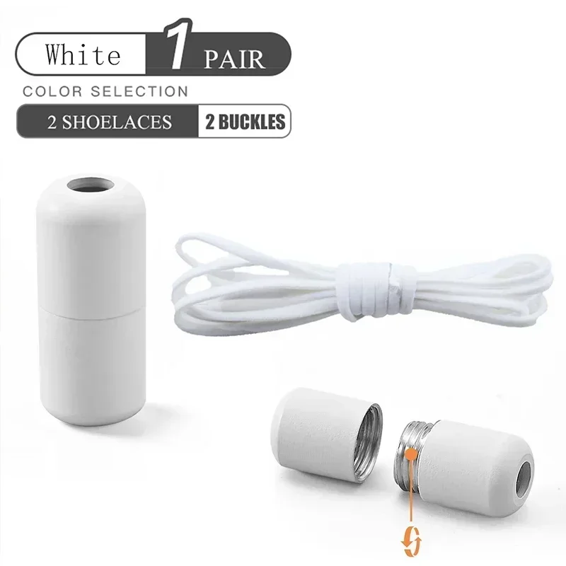 Elastic No-Tie Metal Lock Shoelaces