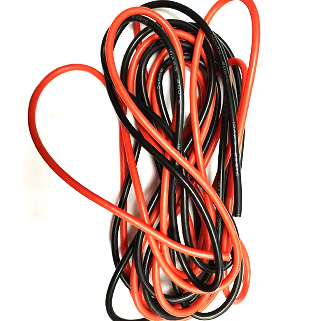 

10 AWG 1M Black Red Gauge Silicone Wire Flexible Stranded Copper Extension Cable
