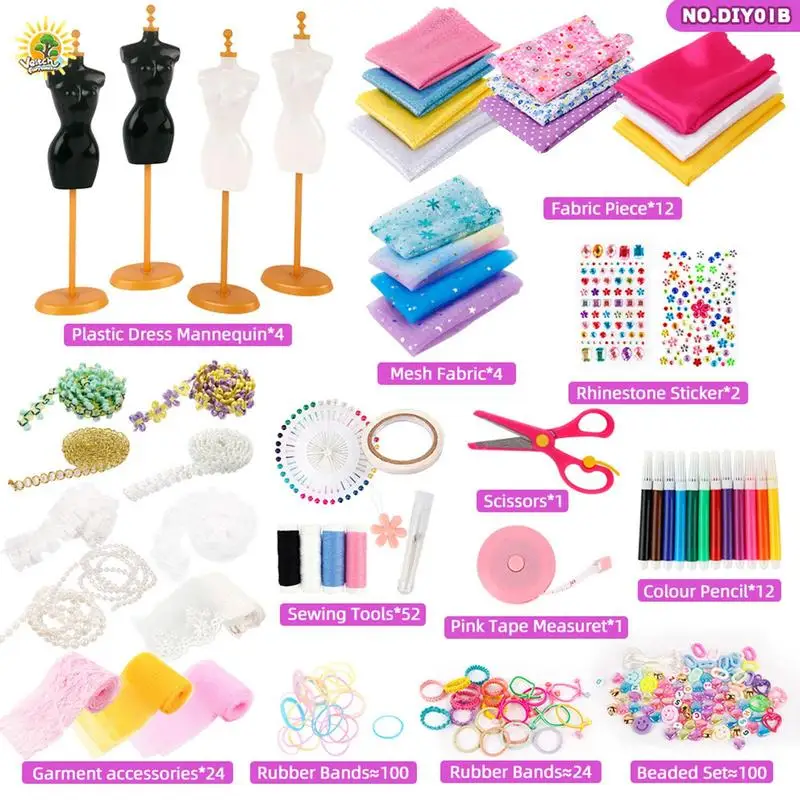 

Fashion Design Kit For Girls Basic Reusable Kit For Creativity SewingDIY Arts Learning Crafts Create Fashion Looks For Children
