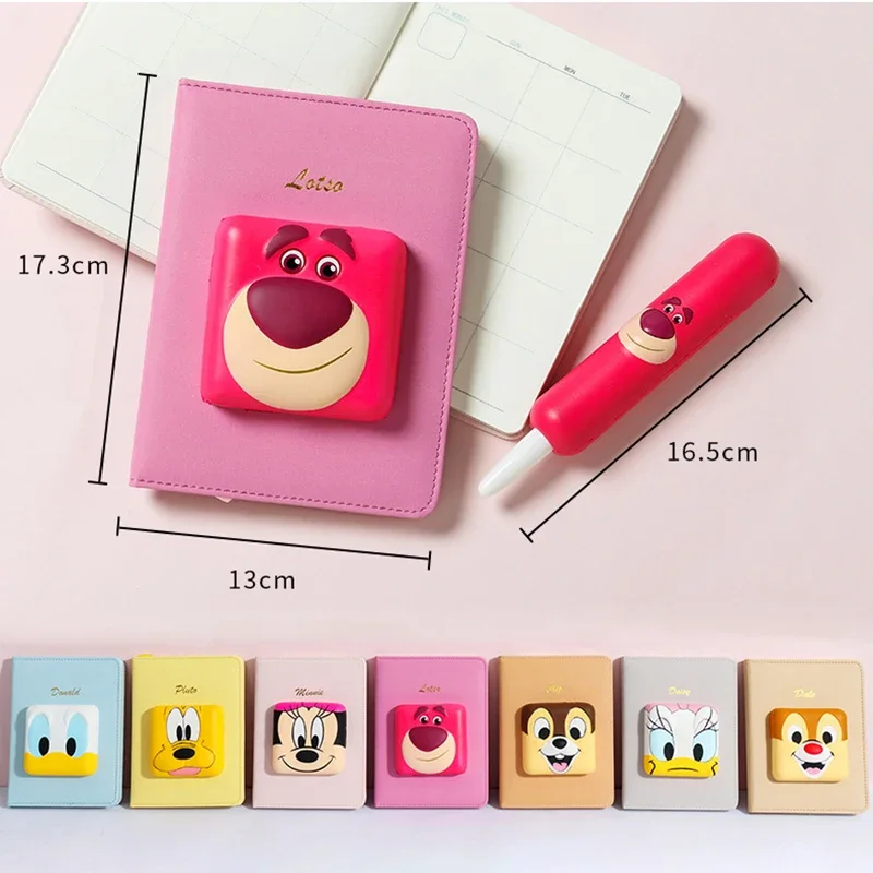 디즈니 노트북 펜 문구 세트, 미키 마우스, Minne Lotso 감압, 일일 주간 플래너, 의제 메모장, 학교 용품