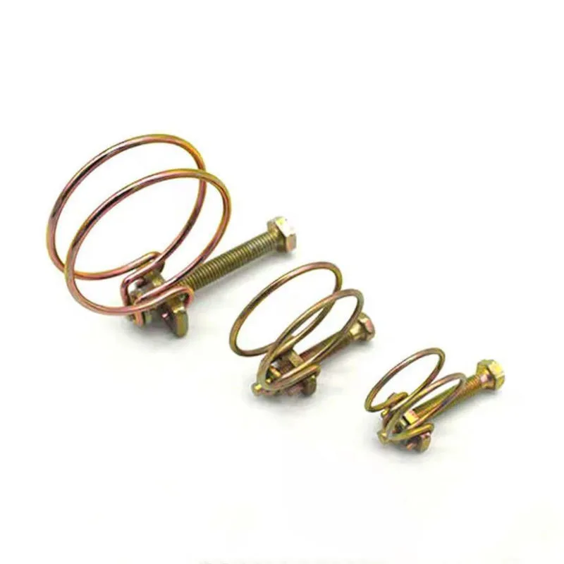 

10Pcs Adjustable Pipe Clamp Double Wire Hose Clip Plumbing Fastener Hardware16 Sizes