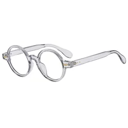 Vintage Unisex Round Anti - Blue Light Glasses - Fashionable Retro Eyewear (Transparent Gray)
