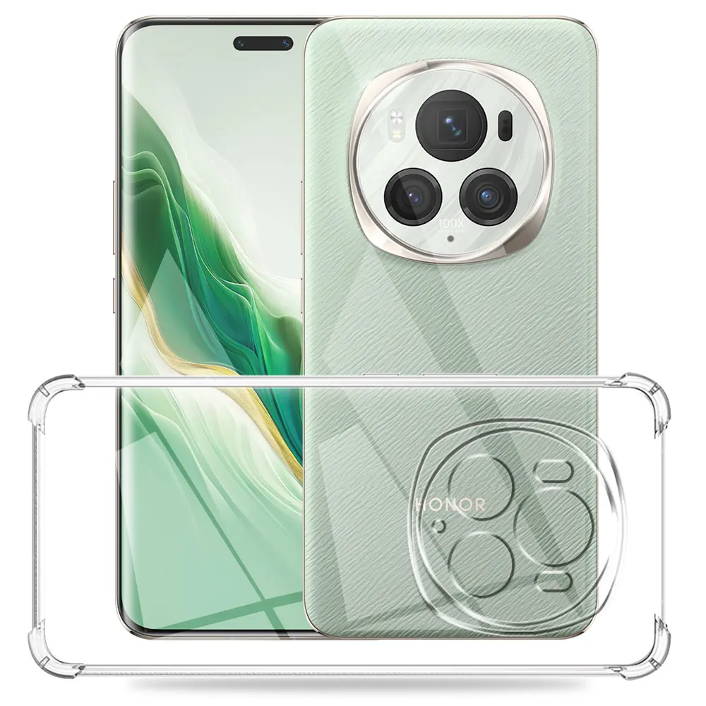 Clear Shockproof Silicone Case - Soft Protective Cover for For Honor Magic6 Pro