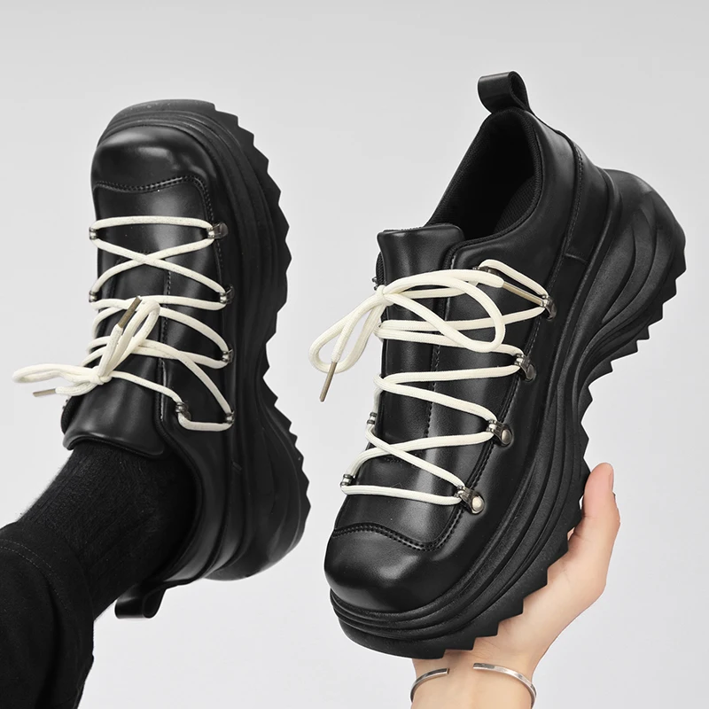 

Мужские повседневные туфли, оксфорды на платформе, в британском стиле, Дерби, модные удобные уличные кроссовки на шнуровке, 44