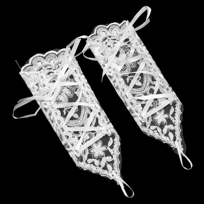 Fingerless 1920s Gloves Women Banquet Party Elegant Lace Embroidered Brida NEW