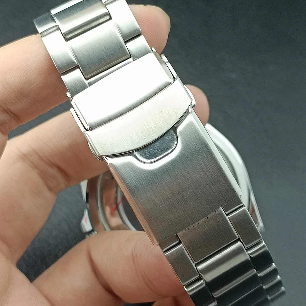 Men's 44mm Steel Watch Case with Sapphire Glass and Accessories