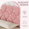 Full Size Bed Frame, Upholstered Platform with Adjustable Diamond Tufted Headboard, Wood Slat Support, No Box Spring Needed 4