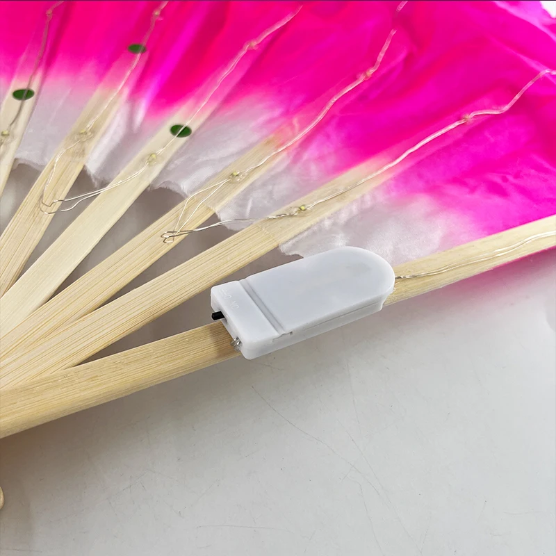 Stage Dance Performance Costumes Accessories Hand Fans 13 inches Luminous Light Fan Cosplay Show Prop Fan