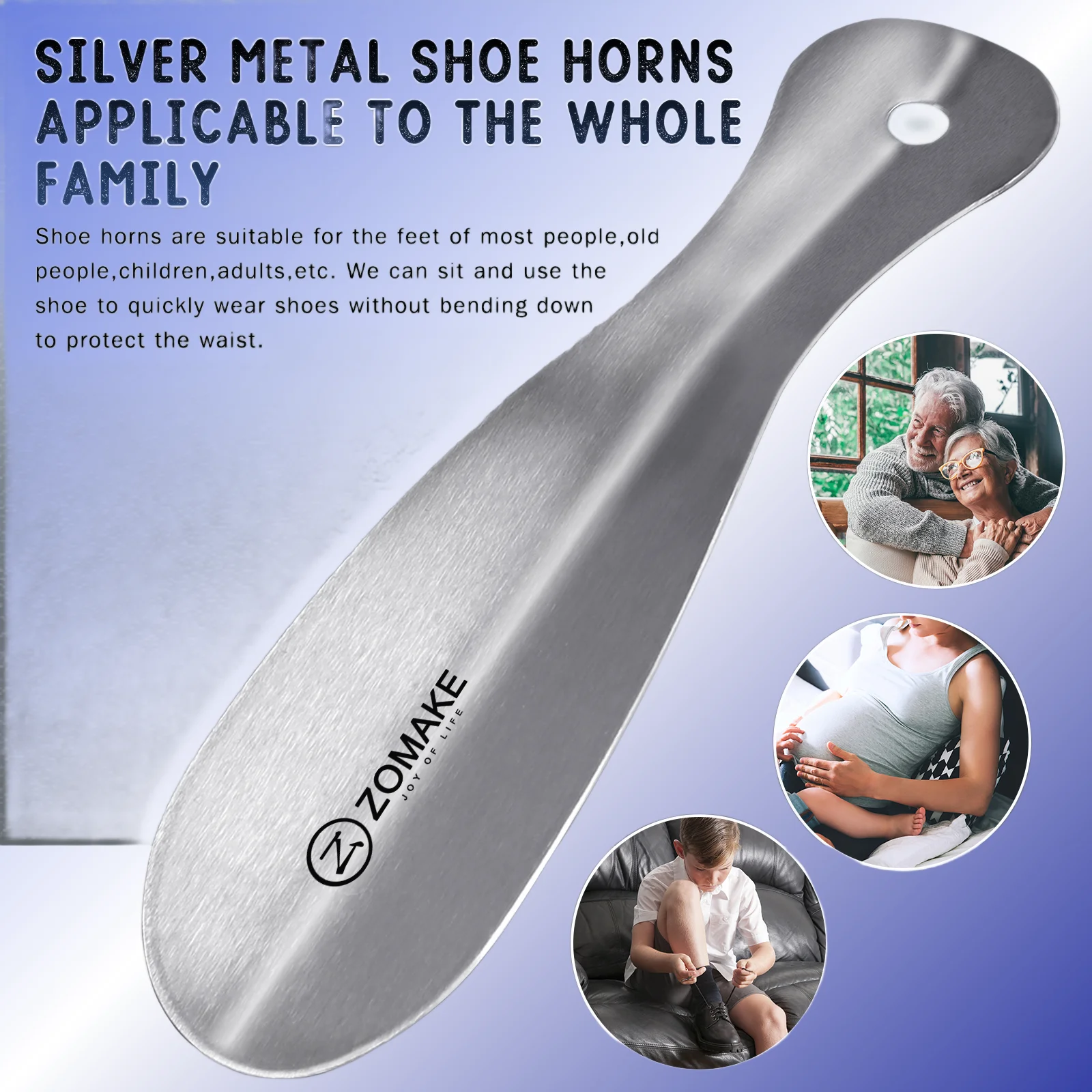 Shoe Horn 7.5Inch Metal Shoe Horns Stainless Steel Small Shoe Horn Lifter Easy Carry Accessories For Men Women Travel