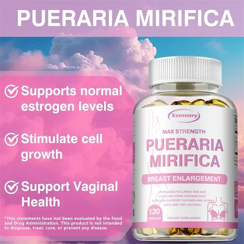 Pueraria Mirifica Supplement Support Breasts Round Firm Elastic Promote Balanced Estrogen Metabolism