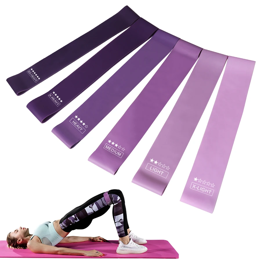 6 Different Levels Resistance Bands Pilates Sport Rubber Fitness Mini