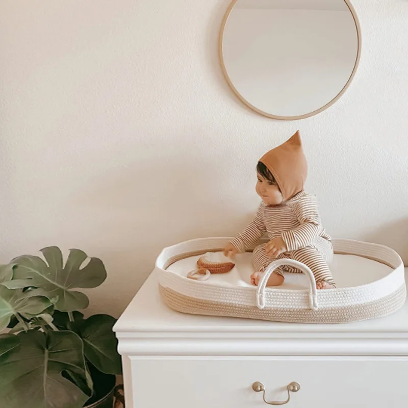 New Ins Pure Cotton Portable Baby Baskets Portable Portable Baby Sleeping Basket Creative Crib Middle Bed Cradle for Newborn