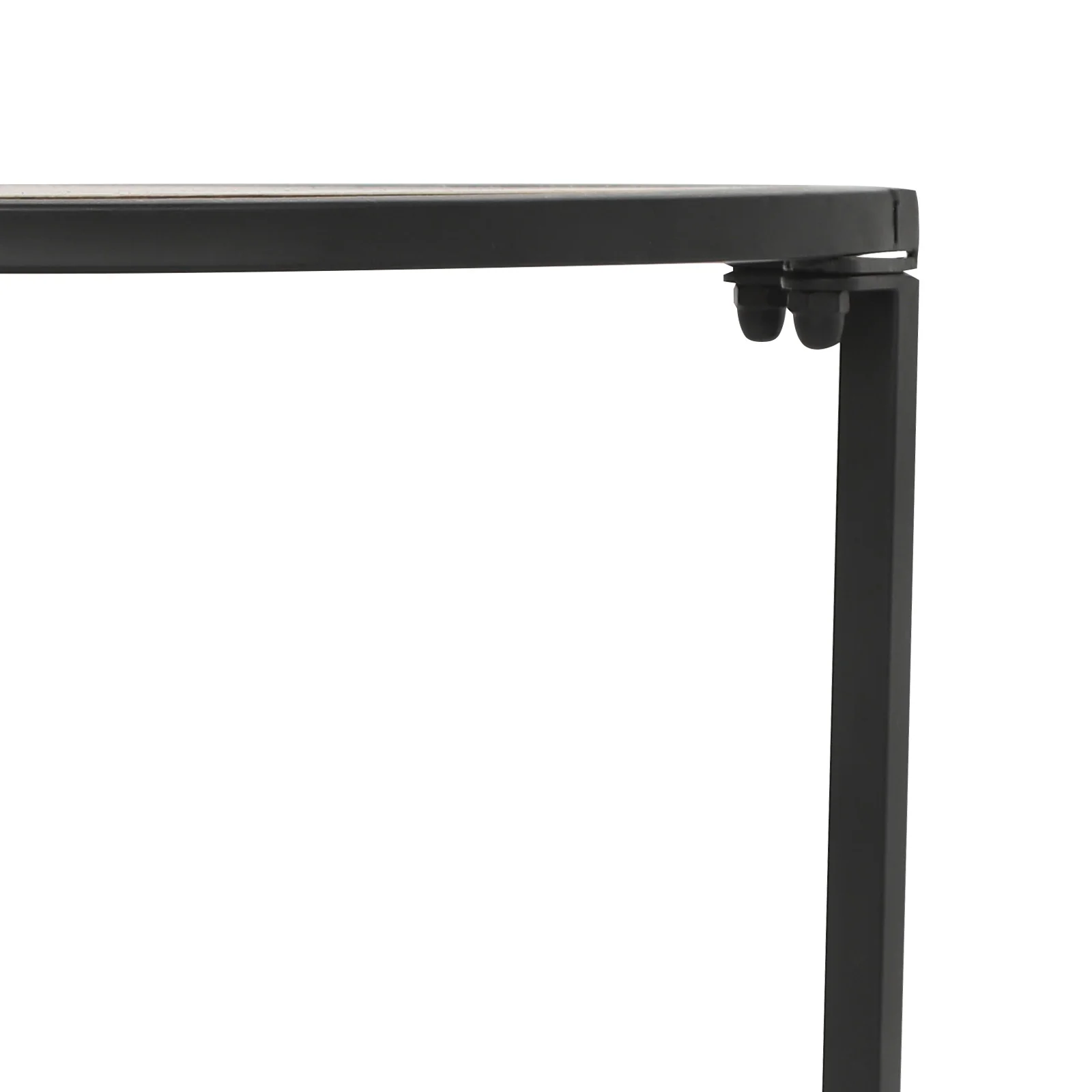 2-stufiger kleiner Beistelltisch, Halbmond-Beistelltische, Wohnzimmer, einzigartiges Bett, Nachttisch für Zuhause, Balkon – Detail 10