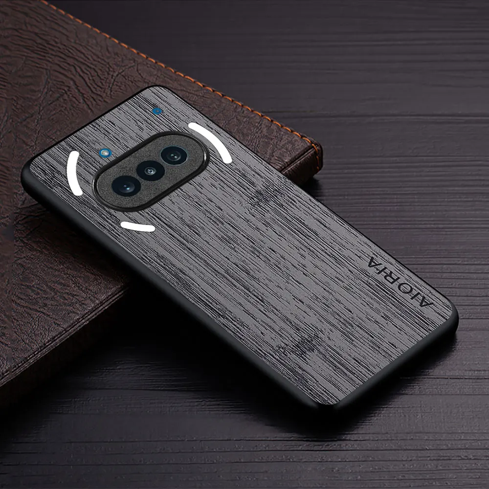Luxury Bamboo Wood Pattern Leather Phone Case Cover