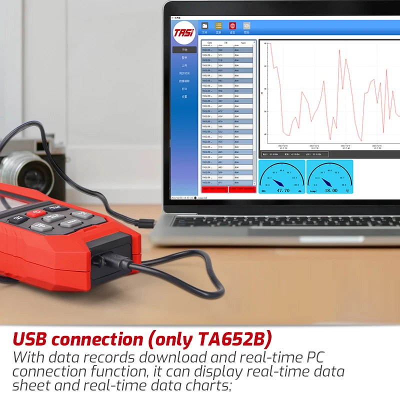TASI TA652A TA652B Digital Sound Level Meter 30-130dB Noise Measuring Instrument Environmental tester LCD Screen 3