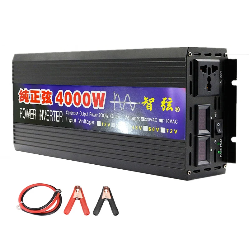 3000W 4000W Inverter A Onda Sinusoidale Pura Dc 12V 24V A Ac 220V 50Hz 60Hz Convertitore Trasformatore Di Tensione Solare Generatore Di Corrente Off G