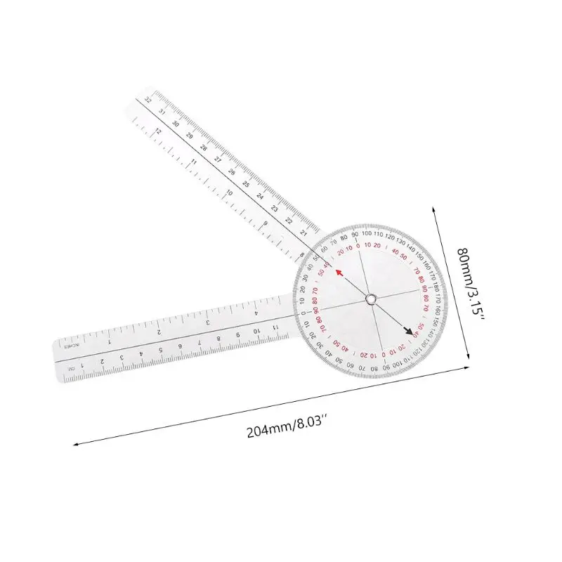 Portable Goniometer Medi cal Joint Ruler Calibrated Orthopedics Angle Rule Spinal Finger Angle Ruler Protractor 13-inch 6