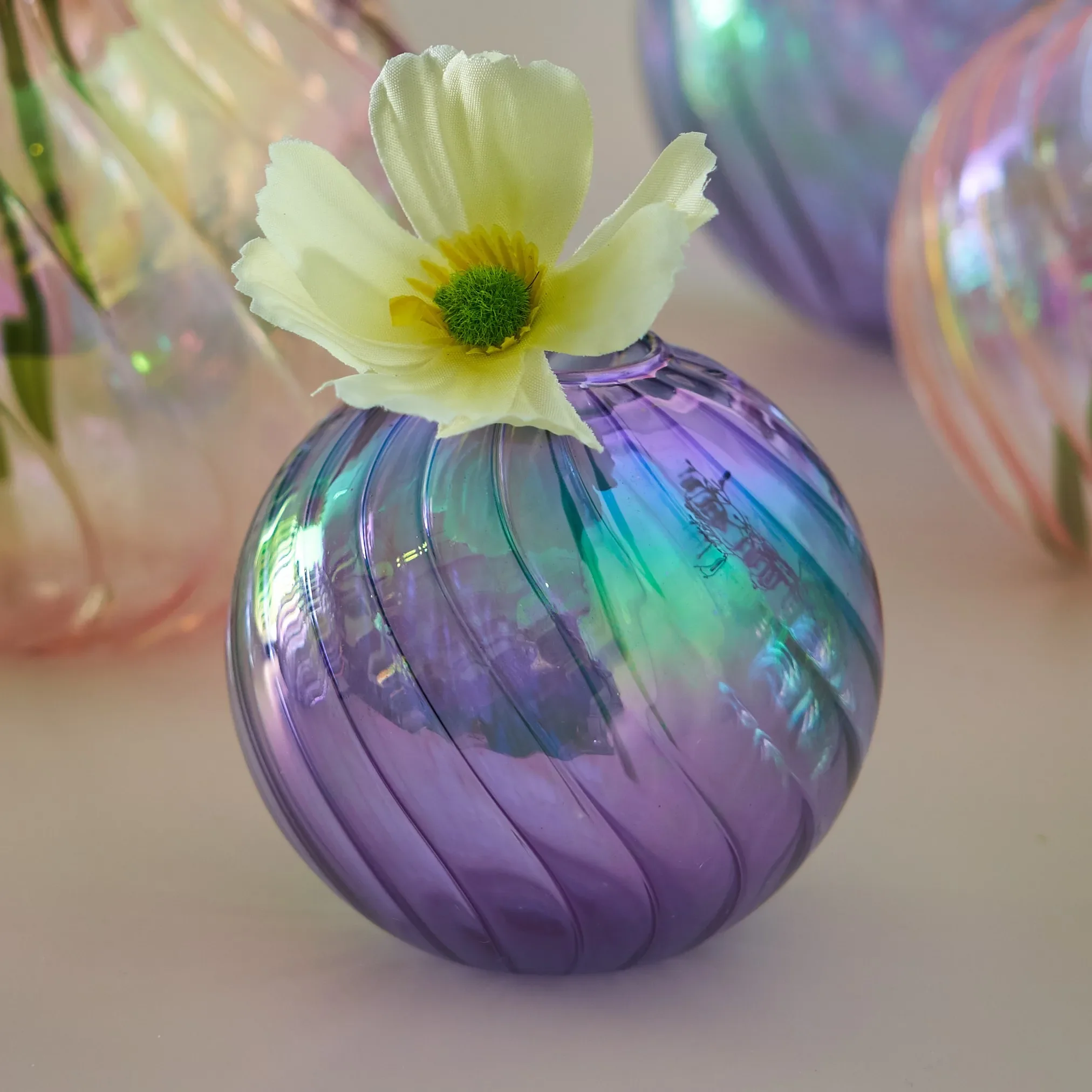 Iridescent Glass Vase for Tabletop & Home Decor