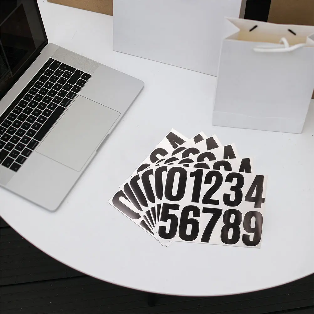 10 Sheets Large Vinyl Number Stickers Reusable Adhesive Numbers for ...