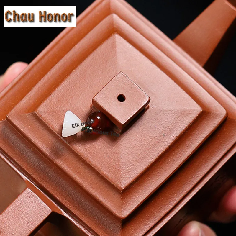 330ml Traditional Yixing Purple Clay Teapots Handmade Square Pot Raw Ore Downhill Mud Kettle Zisha Tea Set Tea Services Gift