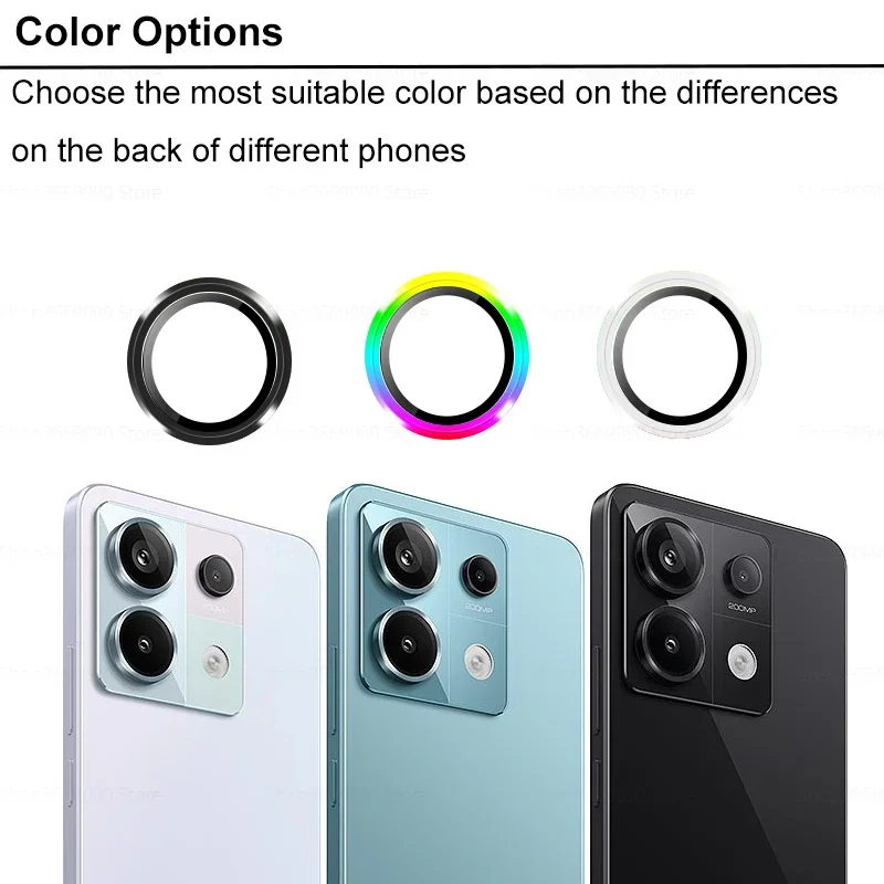 Premium 3D Tempered Glass Camera Protector with Metal Rear Ring