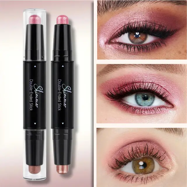 1pc Dual-Ended Eyeshadow Stick,Shimmering Glitter,Long-Lasting,Eye Shadow Pens, Highlighter Shades For Music Festival Masquerade