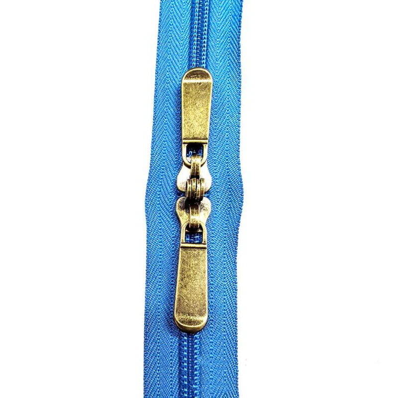 DIY 트롤리 박스 수하물 수리용 브론즈 지퍼 슬라이더, 나일론 지퍼 잠금 구멍, 열쇠 구멍 지퍼 헤드, 5 , 10-80 개