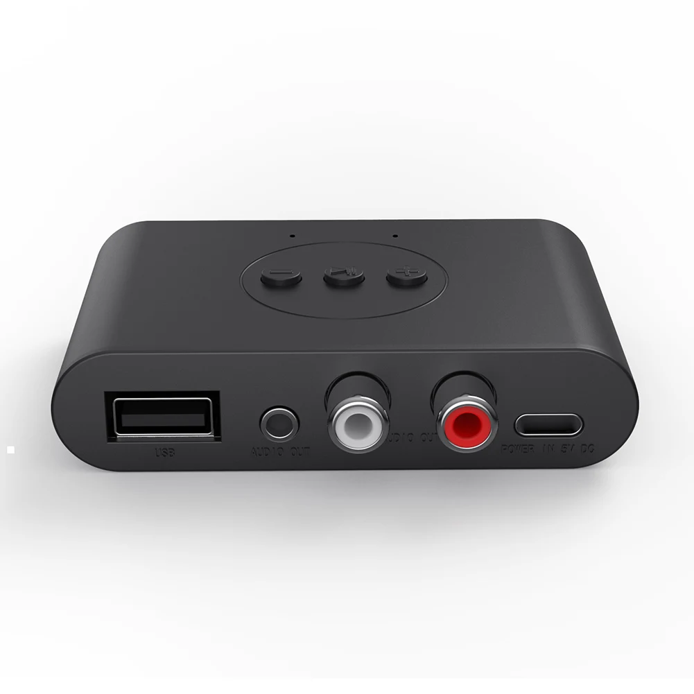 차량용 오디오 리시버 U 디스크, RCA 3.5mm AUX NFC Bluetooth-Compatible5.2 무선 오디오 어댑터, 지지대 USB 플래시 드라이브 재생