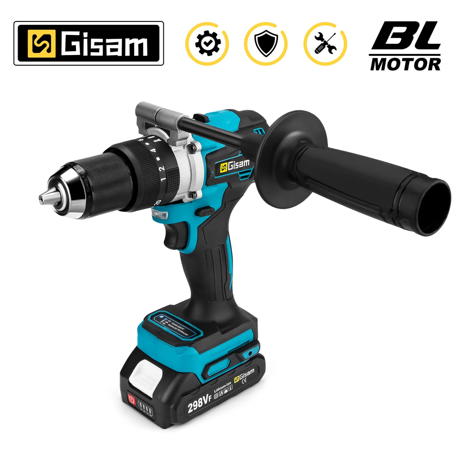 650NM 13MM Brushless Electric Drill 20+3 Torque Cordless Impact Drill Hammer Electric Screwdriver For Makita 18V Battery Pin