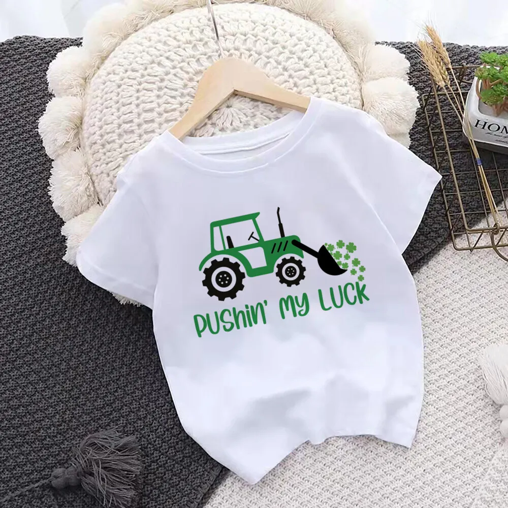 Kids St. Patrick's Day Shirts Loads of Luck Boys St Patricks Day Shirt Kids Funny Irish Clover St Saint Patricks Day Tee Clothes 5