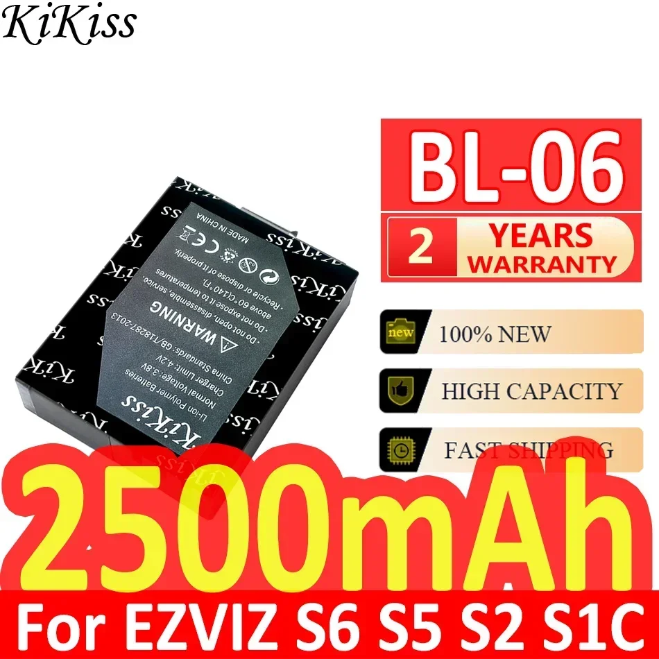 

2500mAh KiKiss Powerful Battery BL-06 For EZVIZ S6 S5 S2 S1C