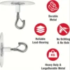 Stainless Steel Ceiling Hooks, Non-Porous Adhesive Hanging Hooks, for Lights, Greenery, Wind Chimes, and Home Decor 6