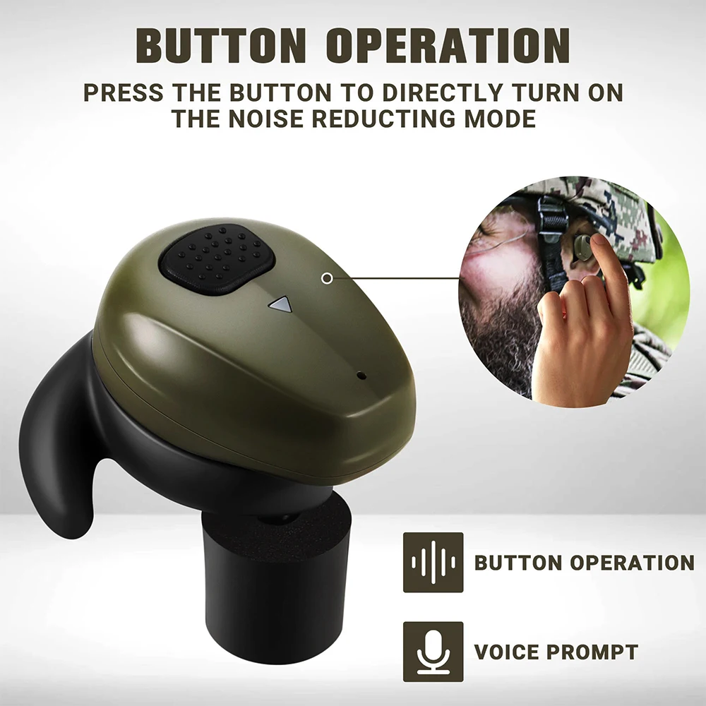 Bluetooth Electronic Earbuds/Anti-Noise Headphones,NRR 27dB Hearing Protection Ear Plugs for Shooting Training，IPX5 Splash Proof
