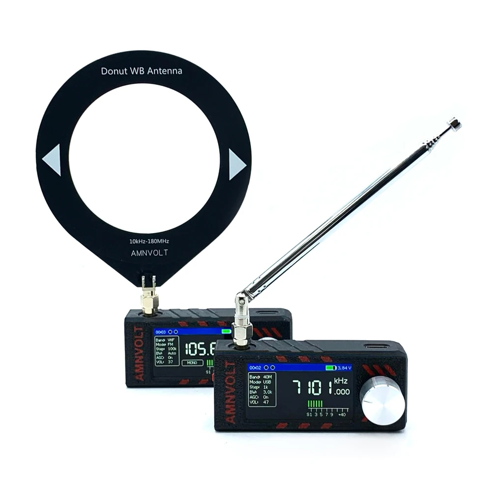SI4732 0.5-108mhz 미니 포켓 라디오 1.9인치 IPS 스크린 휴대용 라디오 안테나 포함 모든 밴드 라디오 수신기
