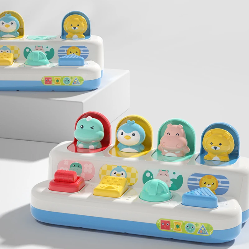 

Interactive Pop Up Animals Toy Peekaboo Switch Button Box Treasure Surprise Box Hide Seek Game Baby Early Education Puzzle Game